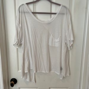 Planet blue white T-shirt. Size LARGE